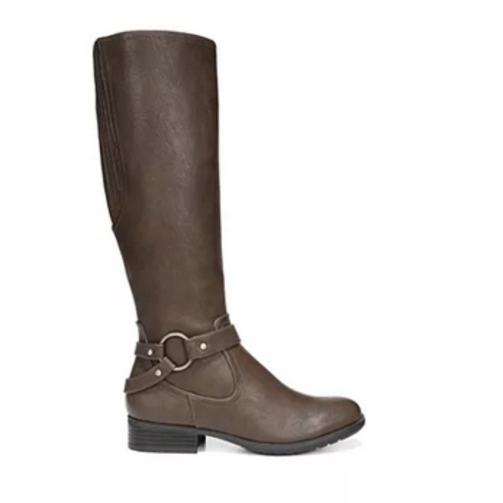 LIFESTRIDE Brown Leather Tall Riding Boots - 8 Wide